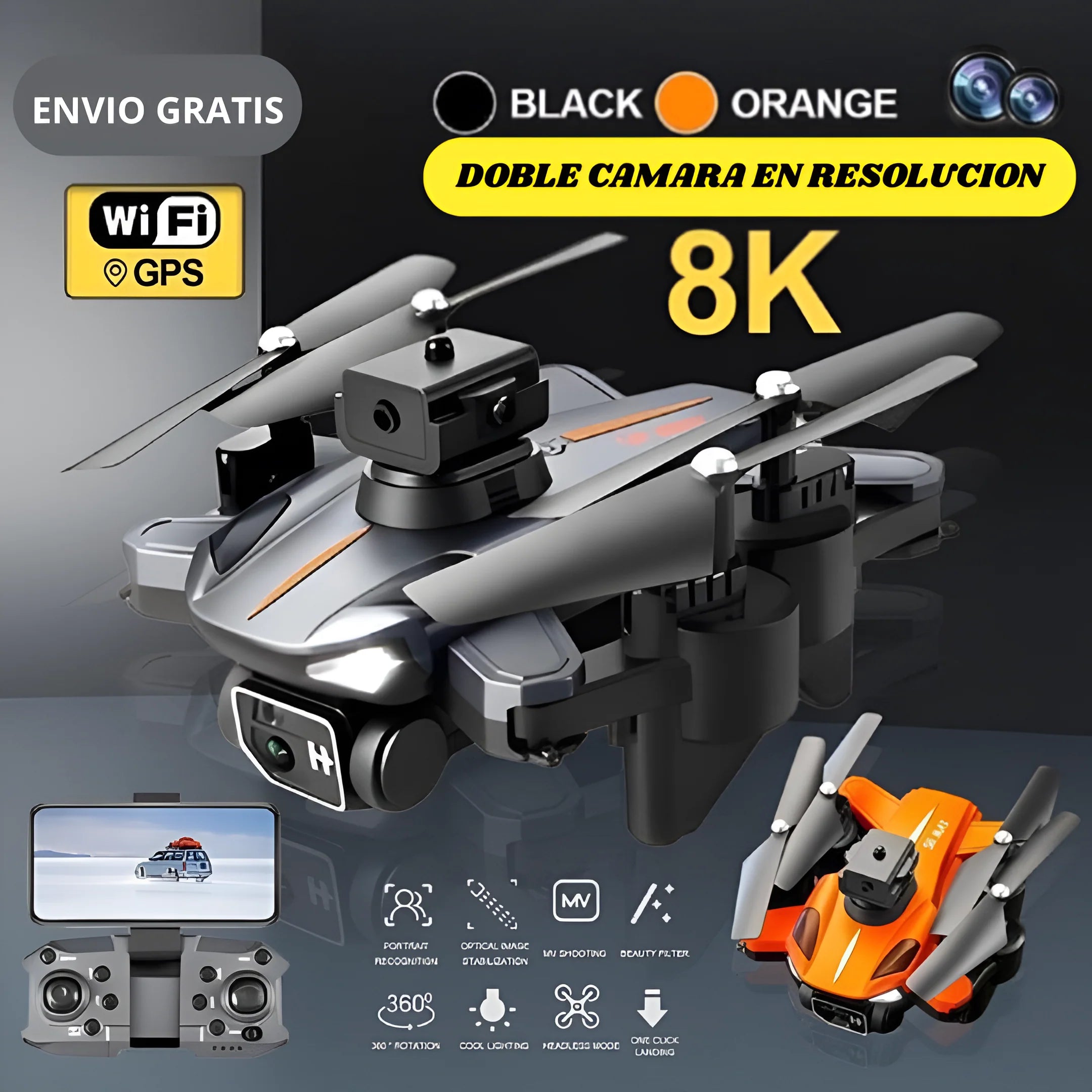 DRONE PROFESIONAL (CON GPS , SENSOR ANTICHOKE , 1 AÑO DE GARANTIA)